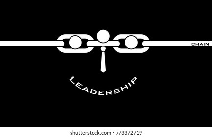 Leadership chain concept, vector