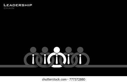 Leadership chain concept, vector