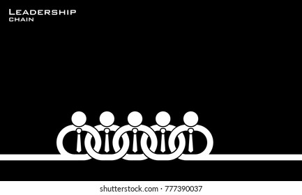 Leadership chain concept, vector