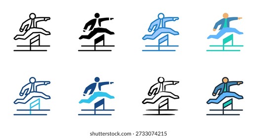 Leadership Challenges icons set multiple style collection. Editable stroke 
