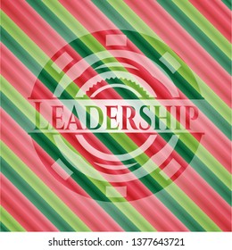 Leadership christmas colors style emblem.