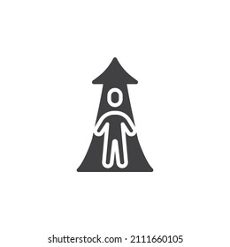 Icono vectorial de Coaching de Liderazgo. signo plano relleno para concepto móvil y diseño web. Icono de glifo de crecimiento personal. Símbolo, ilustración del logotipo. Gráficos vectoriales
