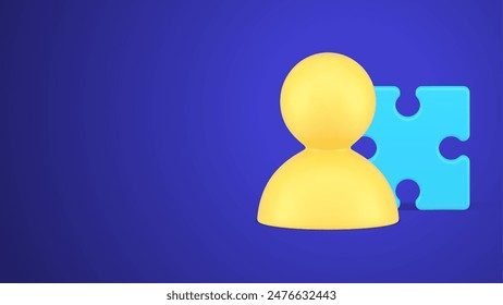 Leadership commercial business strategy brainstorming problem solving puzzle jigsaw piece realistic 3d icon vector illustration. Executive management organization success marketing optimization