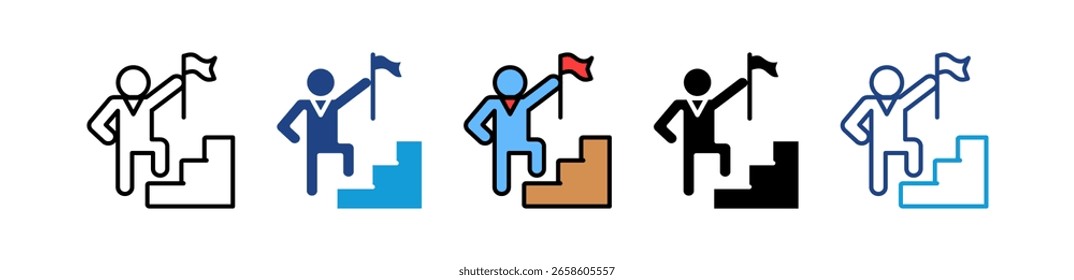 Ícone de competência de liderança Ilustração de vetor múltiplo