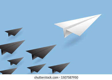 Leadership Concept Background. Paper Air Plane Vector Illustration EPS10