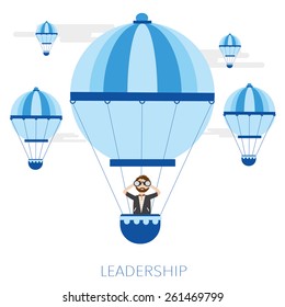 Leadership Concept with balloon and telescope