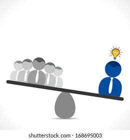 leadership concept or comparison or leader and team member background vector
