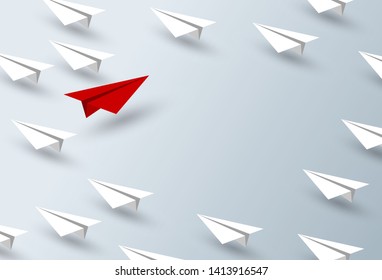 Leadership concept design of paper plane vector illustration