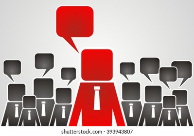 Leadership concept - different ideas from the workers