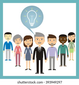 Leadership concept - different ideas from the workers
