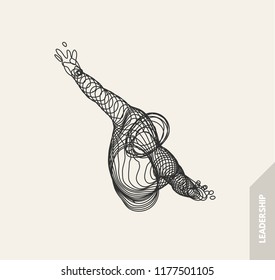 Leadership concept. Emblem for sport championship. 3d vector Illustration. 