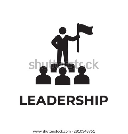 Leadership concept icon featuring person holding flag leadership management business authority executive strategy achievement guidance direction corporate professional