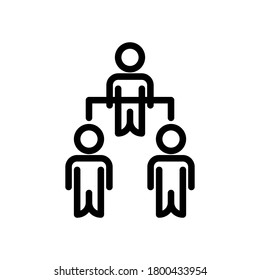 concepto de liderazgo, ilustración de vector de icono de línea