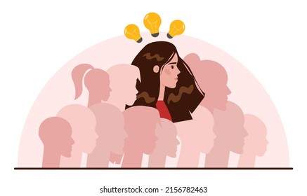 Leadership concept. Manager leading a workteam. Strategy and business planning. Workers support each other. Idea of startup and success achievement. Flat vector illustration