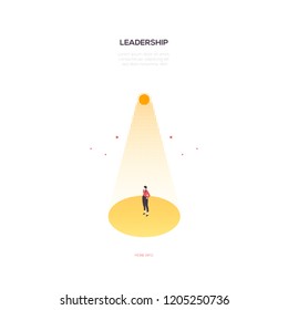 Leadership concept - modern isometric vector web banner