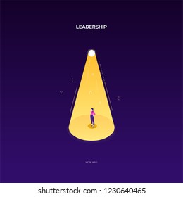 Leadership concept - modern isometric vector web banner