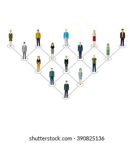leadership concept. People follow the leader. Vector illustration of a leader and a team. Flat design.