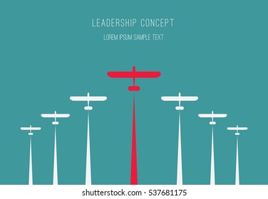 Leadership concept Red Airplane design, Flat style vector illustration EPS 10.