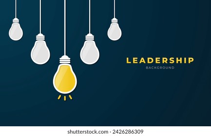 Leadership Concept and Stand Out from the Crowd. Light Bulb Stand Out Concept Banner showing Hiring, Innovation and Ideas Vector Illustration