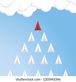 Leadership concept, standing out from the crowd.