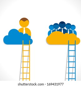 leadership concept or teamwork concept vector