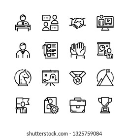 Leadership concept vector icons