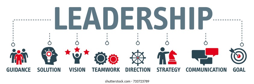 Leadership concept vector illustration with icons