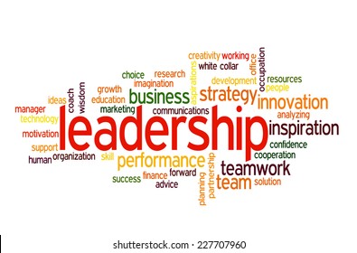 Leadership conceptual text word cloud 