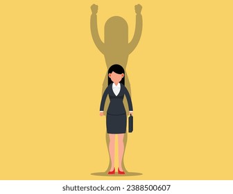 Leadership, confidence behind. Self confidence businesswoman