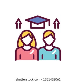 Leadership courses color line icon. Vector illustration. Outline pictogram for web page, mobile app, promo