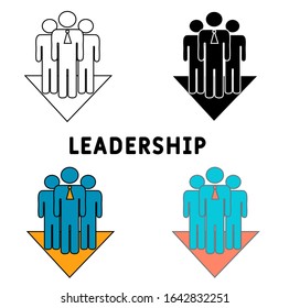 Leadership creative icon.  Leadership icon. for web, apps, software, print. 
Four elements in diferent styles 