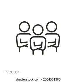 icono de la tripulación de liderazgo, silueta del equipo de negocios, director profesional o empleado, carrera de la oficina de concepto, persona valiente pose, símbolo de línea delgada - ilustración de vector de trazo editable eps10