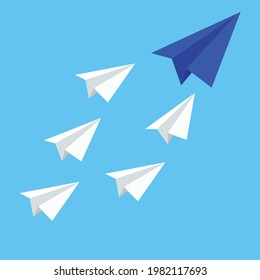 Leadership design with paper planes stock illustration