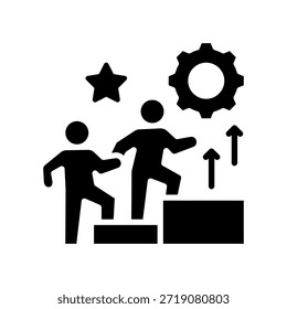 Ilustración vectorial de glifos de icono de desarrollo de liderazgo