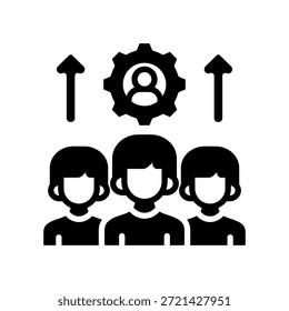 Ilustración vectorial de glifos de icono de desarrollo de liderazgo