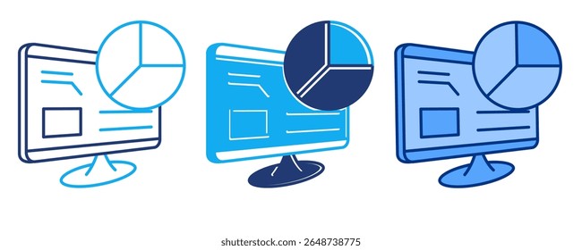 Leadership Development icon represented by leader, gear, up arrow Blue, Dualline, Dualtone style.
