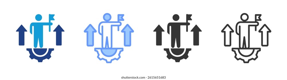 Leadership Development icon set multiple style collection