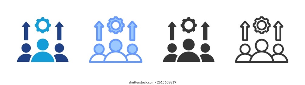 Leadership Development icon set multiple style collection