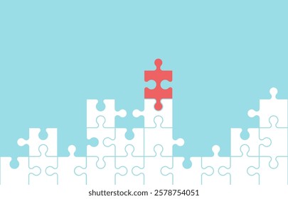 Leadership or different concept. Business investment to success. Jigsaw puzzle