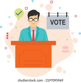 Leadership election Concept, hrm symbol, Employee union and politics vector color icon design, business character stock illustration, Candidate Voting and Hr Sign
