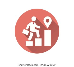 Leadership flat icon with long shadow for graphic and web design.