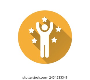 Leadership Flat Icon mit langem Schatten für Grafik- und Webdesign.