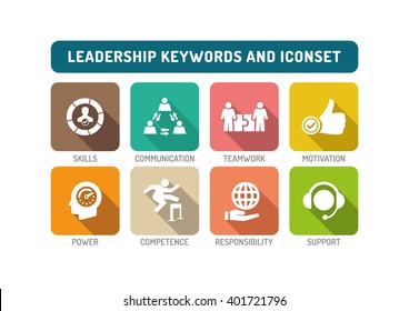 Leadership Flat Icon Set