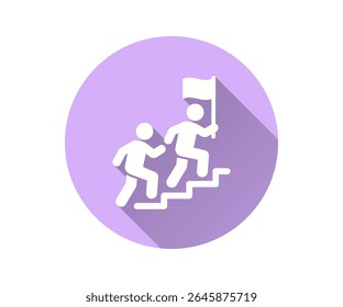 Leadership flat icon. Simple illustration with long shadow for graphic and web design.