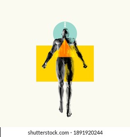 Leadership, freedom or development concept. Jumping man. Man floating and hovering in the air. 3d vector illustration. 