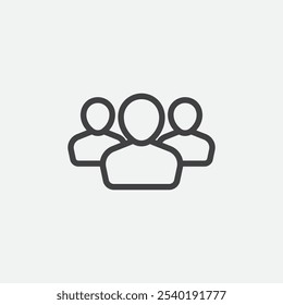Leadership group icon isolated line vector editable stroke