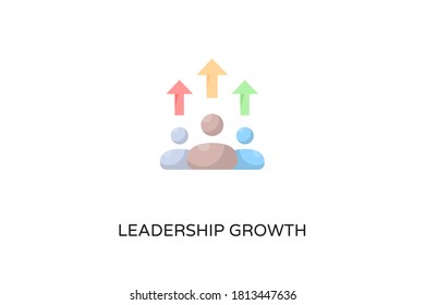 Leadership Growth flat icon in vector. Logotype