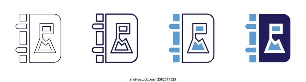 Leadership growth goal icon in 4 different styles. Thin Line, Line, Bold Line, Duotone. Duotone style. Editable stroke.