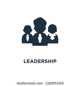 Leadership icon. Black filled vector illustration. Leadership symbol on white background. Can be used in web and mobile.