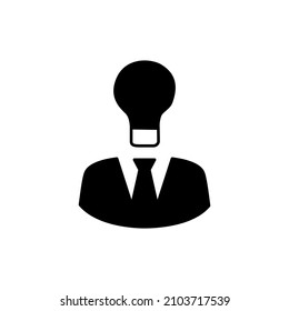 Leadership Icon in black flat glyph, filled style isolated on white background